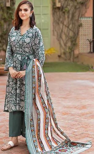 3PC Printed Lawn Unstitched Suit 